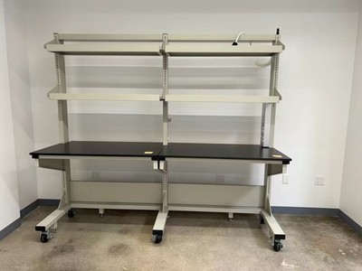 Hanson M1 LABORATORY WORKSTATION TABLE W/ TWO SHELVES and Electricity Outlets