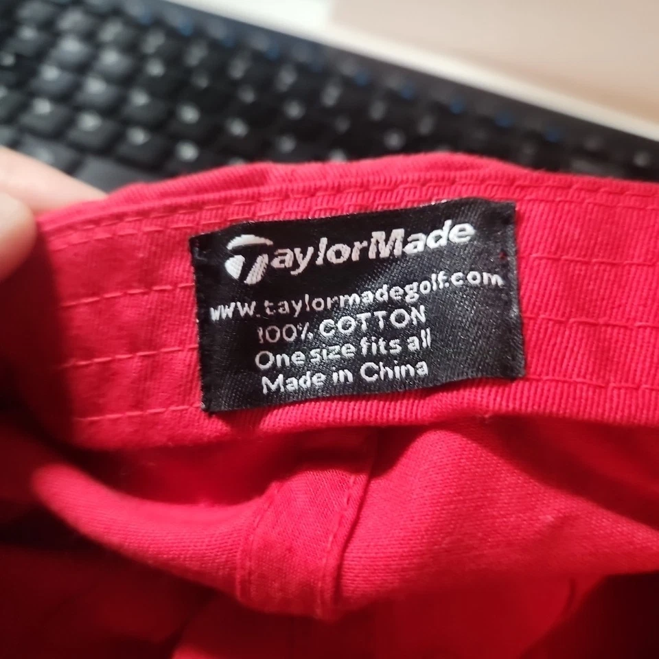 Gorra de golf TaylorMade ajustable con tirantes roja blanca logotipo r7 para hombre Foto 4 de 4