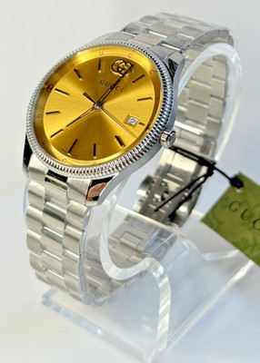 Gucci G-Timeless Quartz 38mm Gold Plated Dial Men's Watch YA1264234