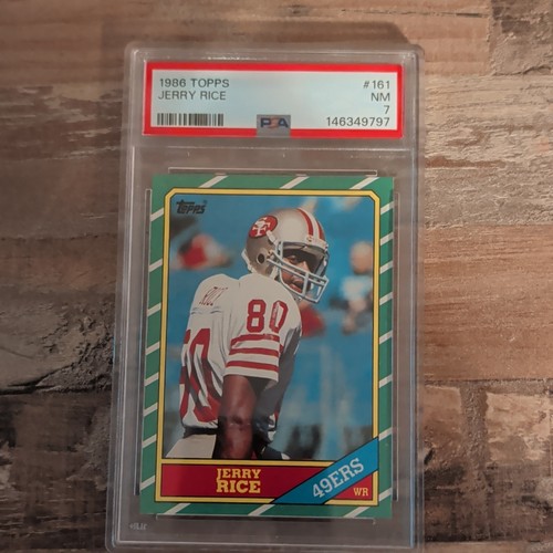 Topps 1986 Jerry Rice #161 Rookie San Francisco 49ers PSA 7 Football Card