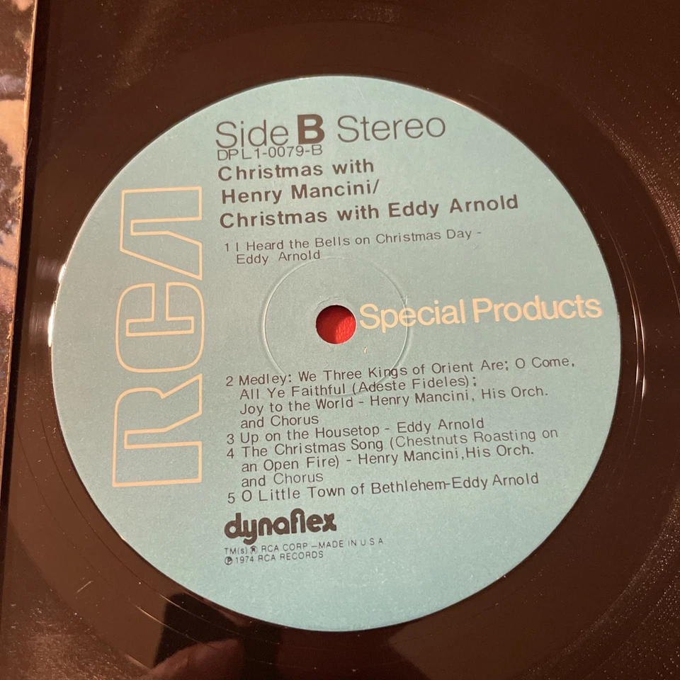 Christmas With Eddy Arnold & Henry Mancini LP RCA Holiday VG - Image 3 of 4