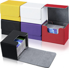 6 Pack Leather Deck Cases 100 Card Deck Game Box Magnetic Playing Card Storage