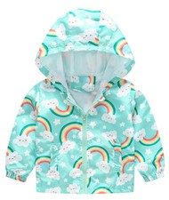 Baby Printed Windbreaker Jacket Long Sleeve Hooded Jacket Dinosaur Lightweigh...