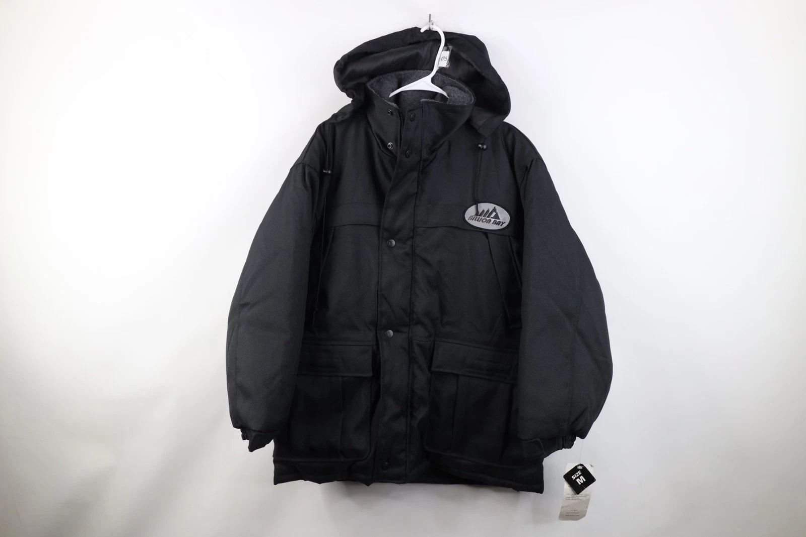 Deadstock Vtg 90s Streetwear Mens Medium Baggy Hooded Puffer Chore Barn Jacket