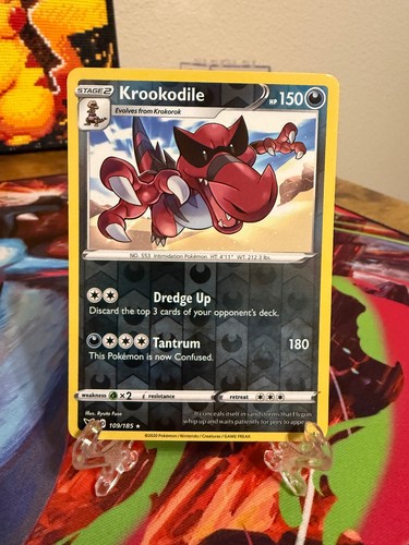 Pokemon Krookodile 109/185 Reverse Holo Rare TCG 2020 Vivid Voltage Card