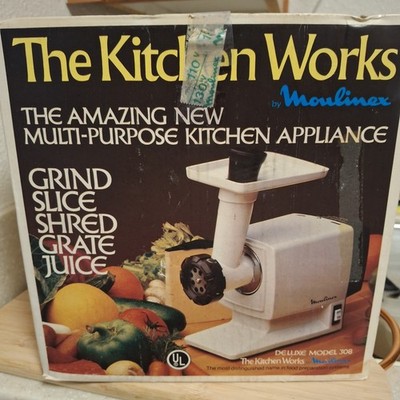 Moulinex Model 308 Full-Size Multipurpose Food Processor White Slicer Juicer