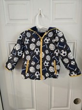 Toddler Boys Sport Print Hooded Jacket - 2T Fuzzy Lined Zipped Jacket 15