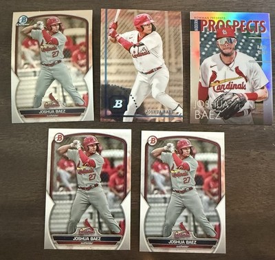 Lot of (5) JOSHUA BAEZ 2023 Bowman Chrome, Paper, 2022 Bowman Heritage, Insert