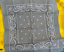 Vintage Bandana Gray Paisley Cotton RN 112307 New without Tags Rockabilly Grey 