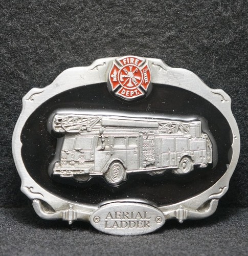 WH03130 *NOS* VINTAGE 1970s **AERIAL LADDER FIRE DEPT.** FIREFIGHTER BELT BUCKLE - Picture 1 of 2