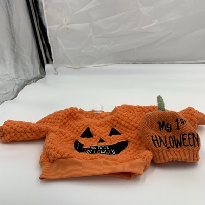 Baby Starters 3m 3 Months My First Halloween Pumpkin Sweater Knit Hat Cap Outfit