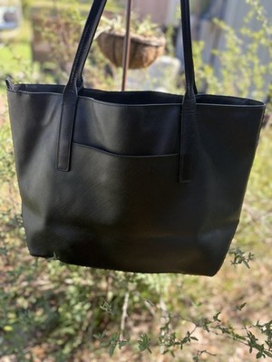 Tumi Sinclair Black Saffiano Leather Large Q-Tote Shoulder Bag