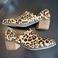 Crown Vintage Morrison - slip on Leopard Booties -  Leather/fur - size 6.5