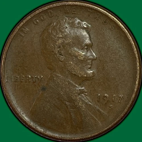 1917-S Lincoln Wheat Cent Extremely Fine XF Coin #35026