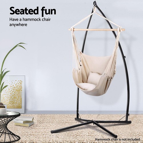 Gardeon Hammock Chair Stand Steel Frame Outdoor Double Heavy Duty 2 Person - Picture 4 of 12