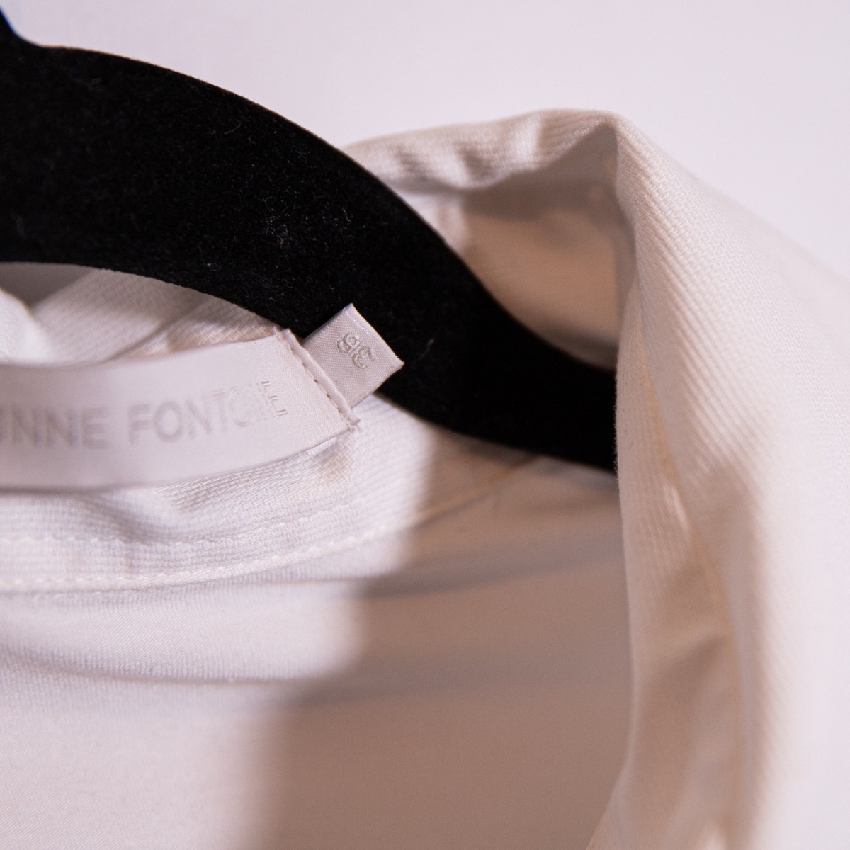 Anne Fontaine Eddie White Long Sleeve Zip Up Jersey Knit Shirt With Pique Corset View 3