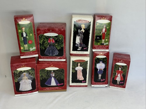 Neu Hallmark Collectors Series Barbie Andenken Ornament Menge 9