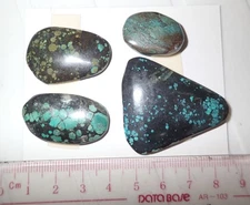 Turquoise Stone Flat Free Form Cabochon 115.5 Carat 4 pieces 23.1 gram Lot B