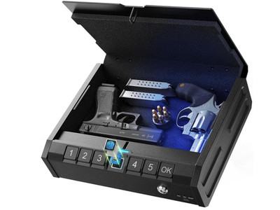 Iron PRO Biometric Fingerprint Gun Safe for Handgun, Swift Entry Gun Lock Box