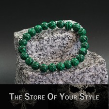 Armband Malachit Grün Perlenarmband Unisex Damen Herren Perlen 8 mm Kugeln