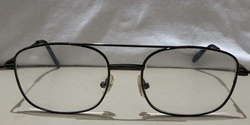 Vintage Style Black Metal Aviator Square Eyeglasses Glasses Frames With Case