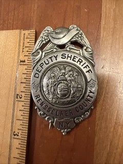 Vintage Deputy Sheriff Orleans County NY Metal Pin 1.9"