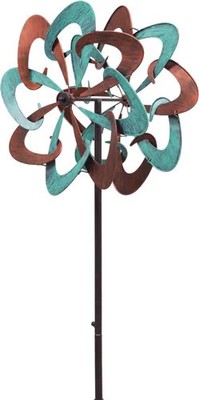Windfänger HQ Metal Wind Spinner: Copper Swirl Duett 110222 Bronze 33 x 93 cm