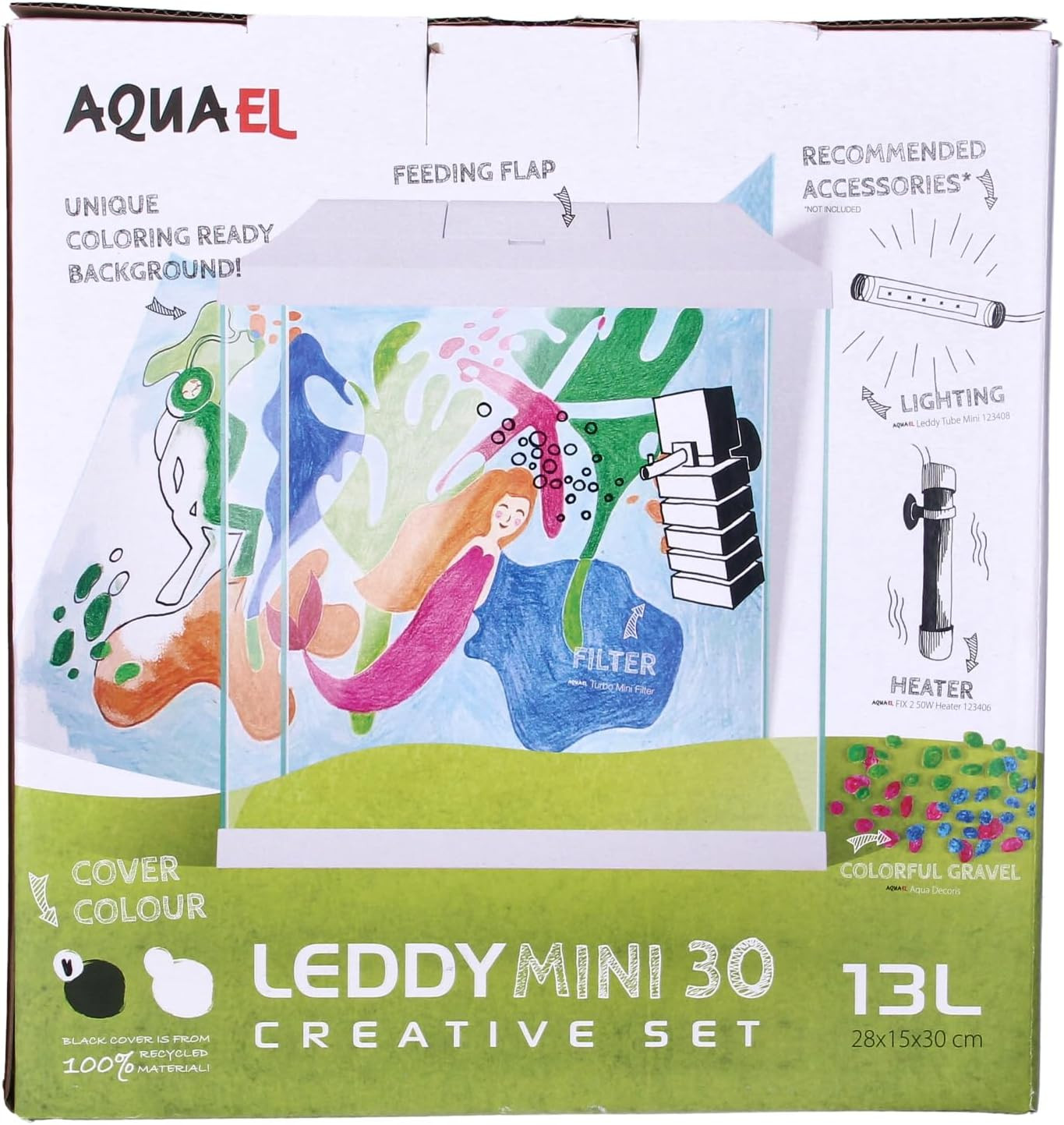 Leddy Mini 30 - Set per Acquario, Colore: Bianco