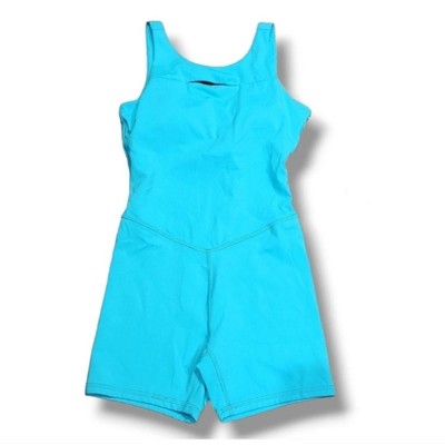 Joylab women's blue wave  work-out activewear romper shorts 