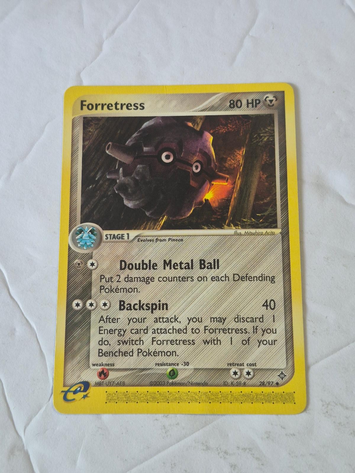 Forretress 28/97 Uncommon Dragon Pokemon Moderately Played