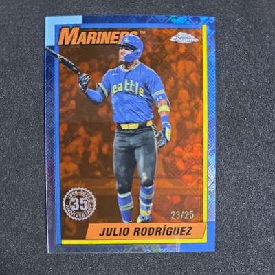 2025 Topps Chrome LogoFractor Julio Rodriguez 1990 Orange Refractor #/25