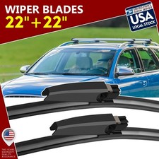 Waterproof 2222 Premium Rubber Bracketless Windshield Wiper Blades Pair
