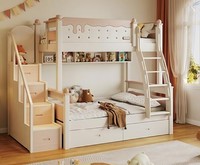 Doppelstockbett Etagenbett Holz Weiß Kinderbett Jugendbett Modern Hochbett