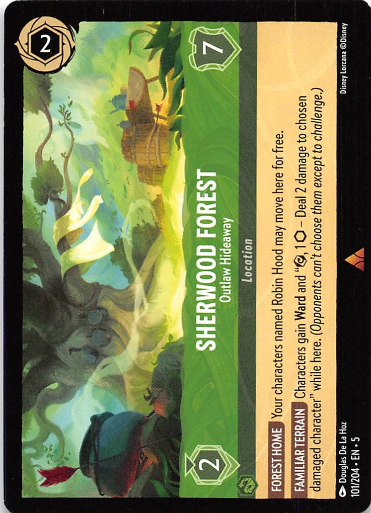 Sherwood Forest Outlaw Hideaway 101/204 Rare Shimmering Skies Lorcana NM 001868