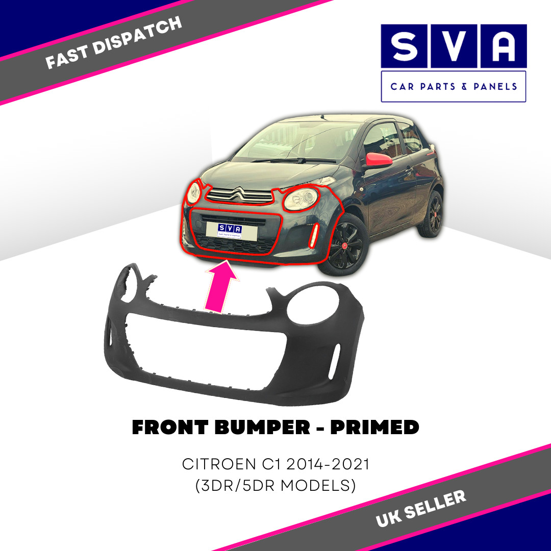 Front Bumper - Primed - Citroen C1 2014-2021 3Dr/5Dr - Insurance Approved - New