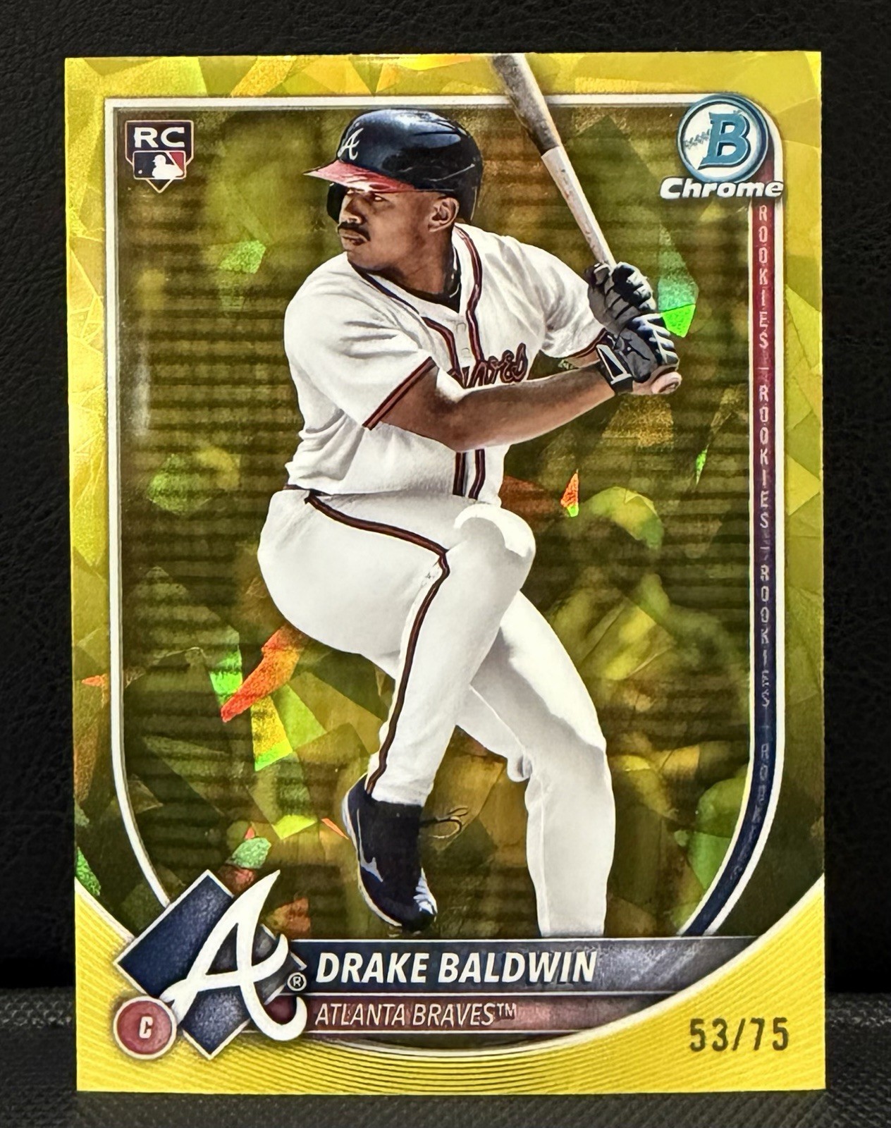 2025 Bowman Chrome Sapphire Edition Drake Baldwin #75 Yellow /75 (RC)