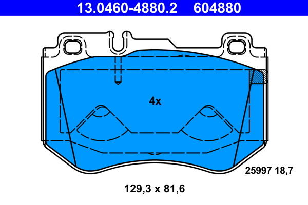 ATE 13.0460-4880.2 Bremsbelagsatz, Scheibenbremse FüR Mercedes-Benz-image