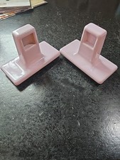 Vintage Ceramic Heather Light Purple Towel Bar Brackets USA NOS