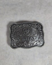 Ariat Belt Buckle Antique Silver Tone Kids Boys Girls Youth 2.75" NICE 