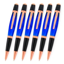 Viceroy Pen Kit, Copper and Black Chrome Finish, 6 Pack, Legacy Woodturning