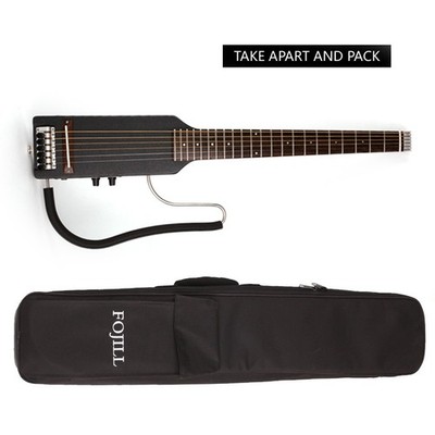 Left Hand Streel String Acoustic Electric Travel Headless Guitar & Gig Bag