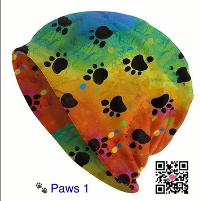 Beanie  Paws 1  Cap Hat Chemo Unisex Skullcap Dome-Toaster TRAVELERS COLLECTION