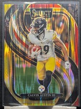2024 Panini Select Football #133 Calvin Austin III Red Yellow Prizm Shock NM