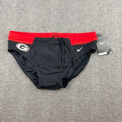 Nike Georgia Bulldogs Swim Brief NESS4040 Black Red Size 32 Medium