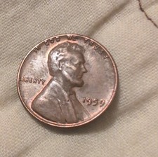1959 Lincoln Memorial Small Cent Penny Circulated Uncertified US Coin