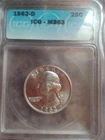 1962 ICG MS63 Washington Quarter. 90% Silver Coin. Sharp Reverse! Nice.