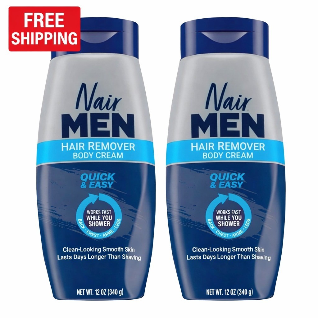 Nair, Hair Remover Body Cream, 2 PACK, Back, Chest, Arms and Legs, 12 oz each
