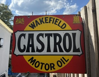 Original Castrol Enamel Sign. Vintage Gas/Oil/Transportation Advertising Sign