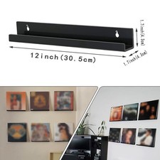 2-10X Vinyl Record Wall Mount Holder-12 Inch Black Acrylic Shelf for Vinyl Reco