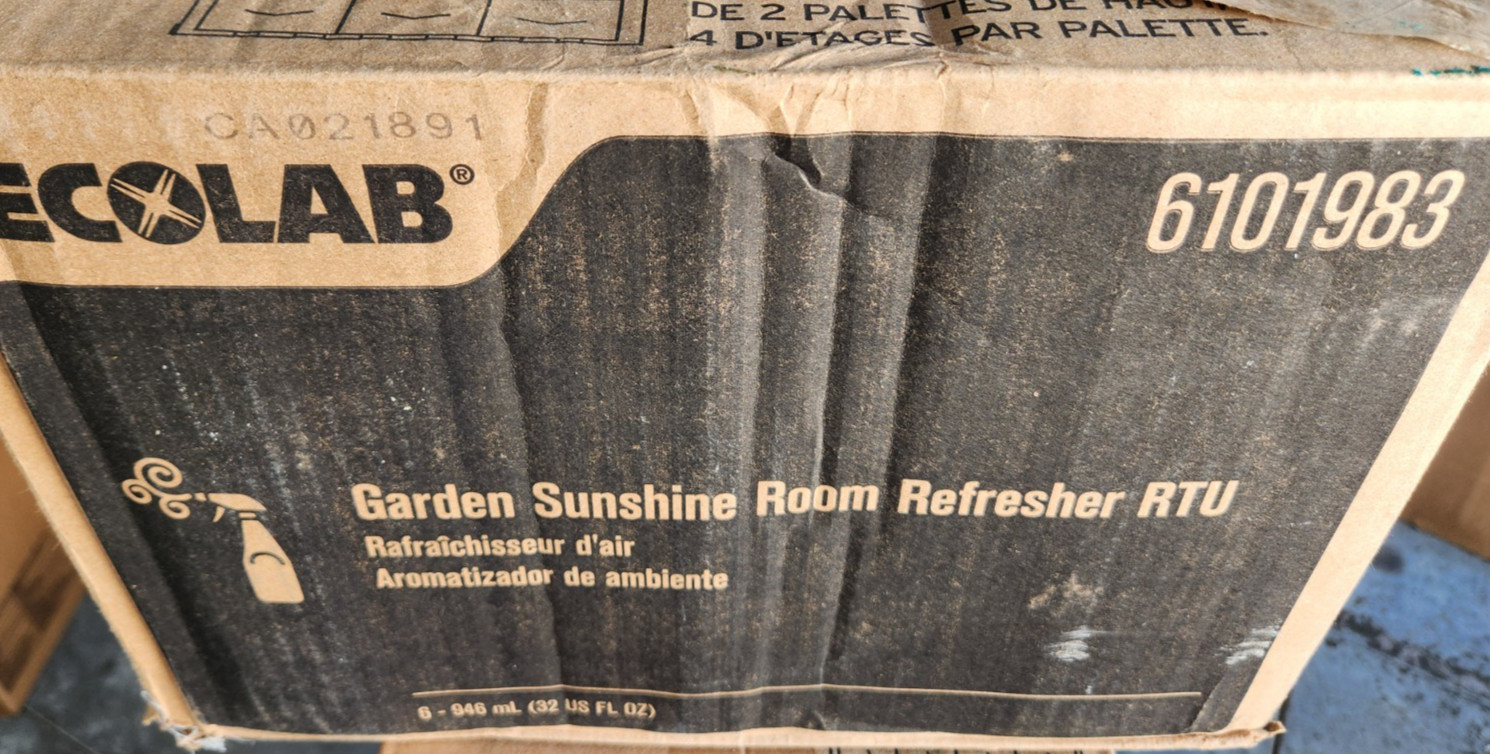 Lot of 5 - 32 oz Ecolab 6101983 Garden Sunshine Room Refresher RTU Spray Bottles